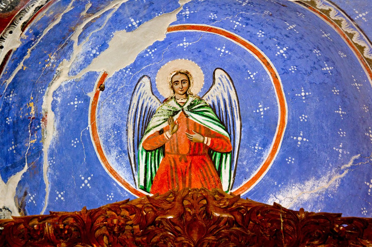 Fresko in der Kirche St. Maria, Leusa, Albanien von Unknown