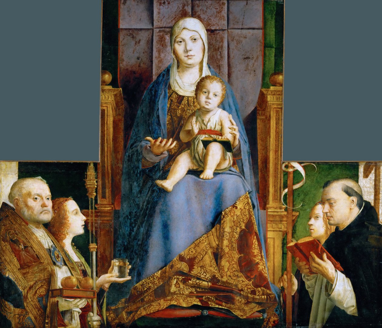 Madonna mit den Heiligen Nikolaus von Bari, Anastasia, Ursula, Dominikus und Helena von Antonello de Antonio