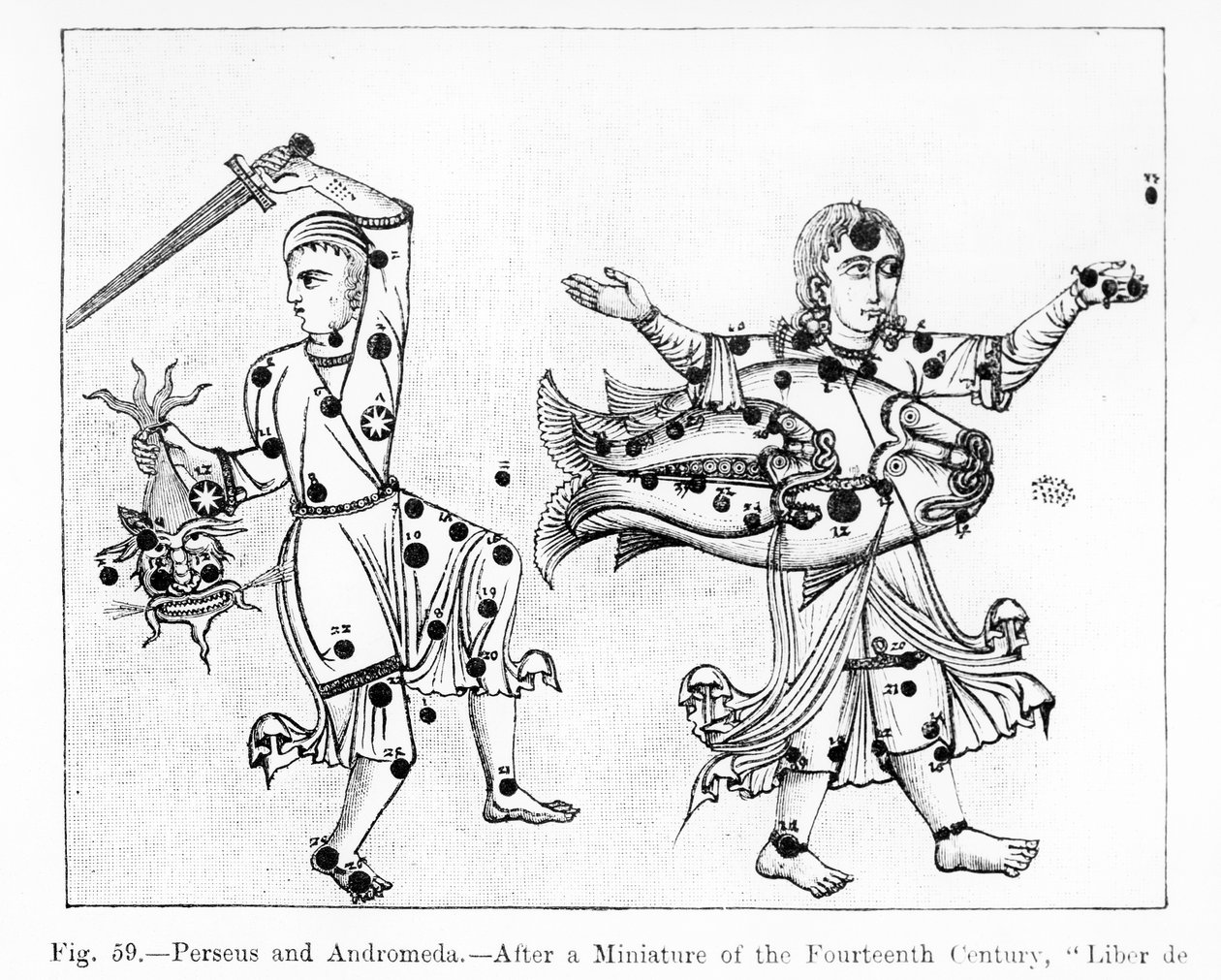 Perseus und Andromeda, aus Liber de Stellis Fixarum, Illustration aus 