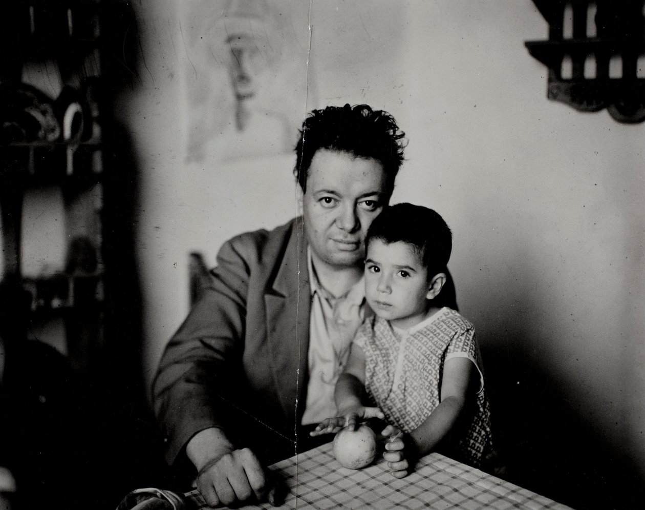 Diego Rivera und seine Tochter Guadalupe Rivera Marín von Unknown