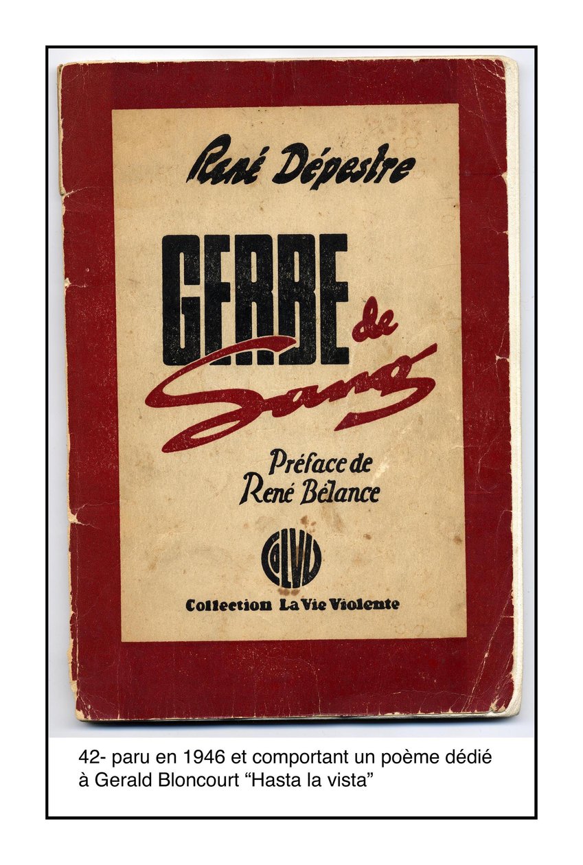 Plakette von Rene Depestre, veröffentlicht 1946, mit einem Gedicht, das Gerald Bloncourt gewidmet ist - Hasta la vista 1946 von Unknown