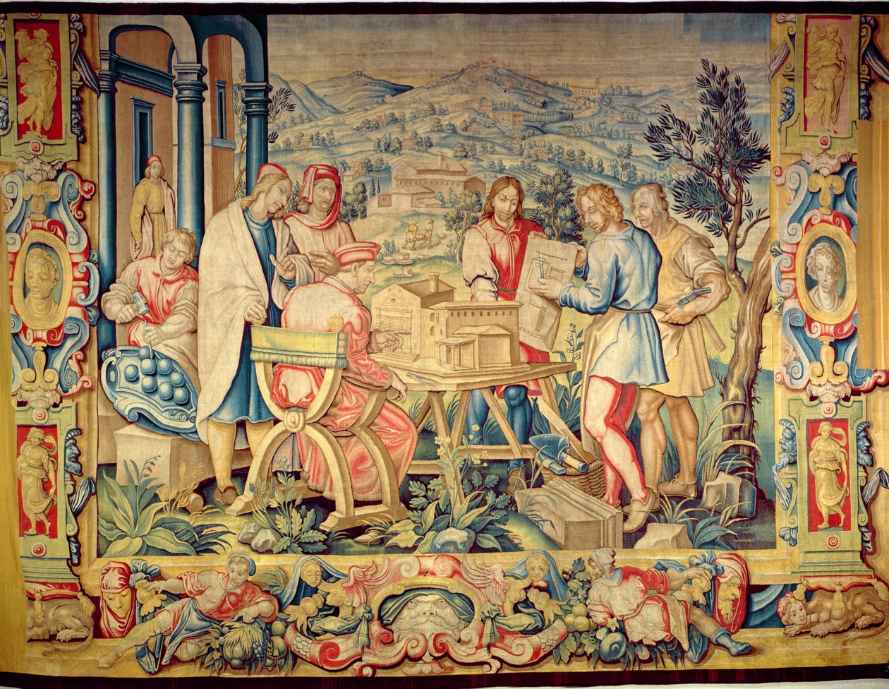 Cosimo il Vecchio inspiziert das Modell der Badia Fiesolana von Unknown