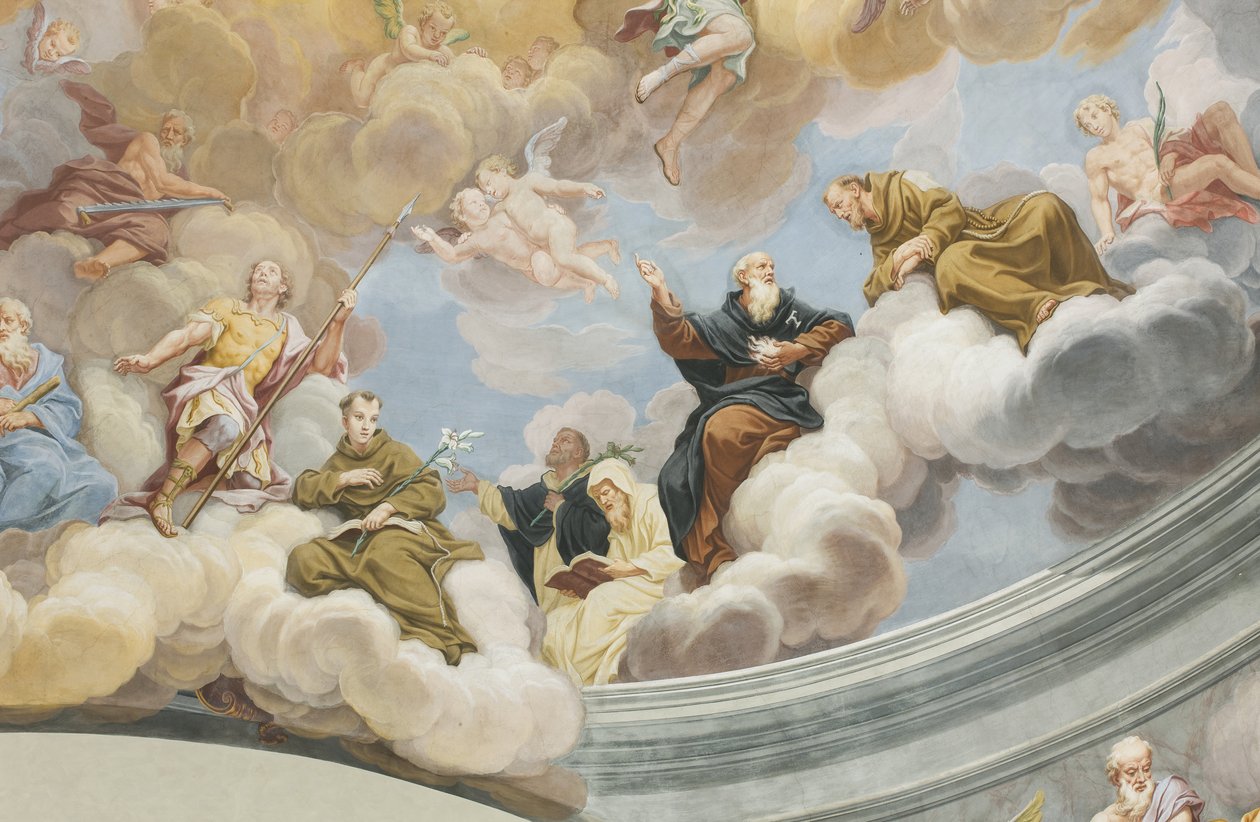 (Detail) der Kuppel, Kirche des Heiligen Abbondio, Mezzegra, Como, Lombardei, Italien von Unknown