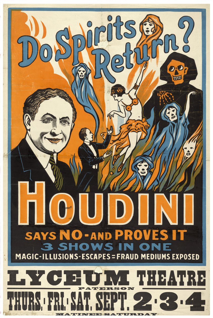 Harry Houdini, Kehren Geister zurück? ca. 1909 von Unknown