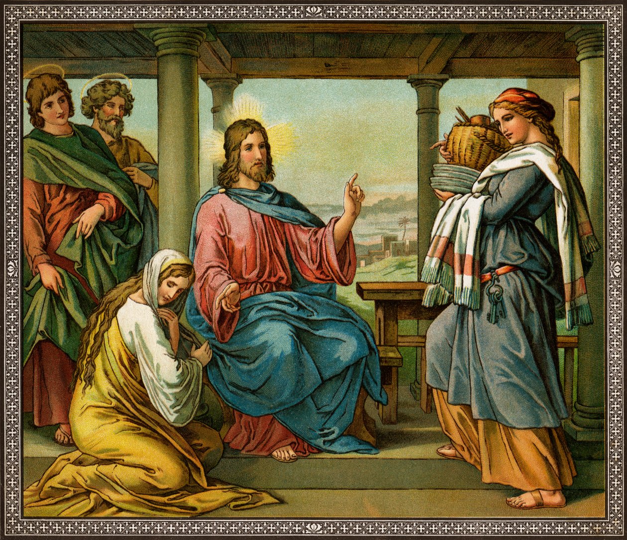 Jesus im Haus von Martha und Maria - Bibel, Neues Testament von Unknown