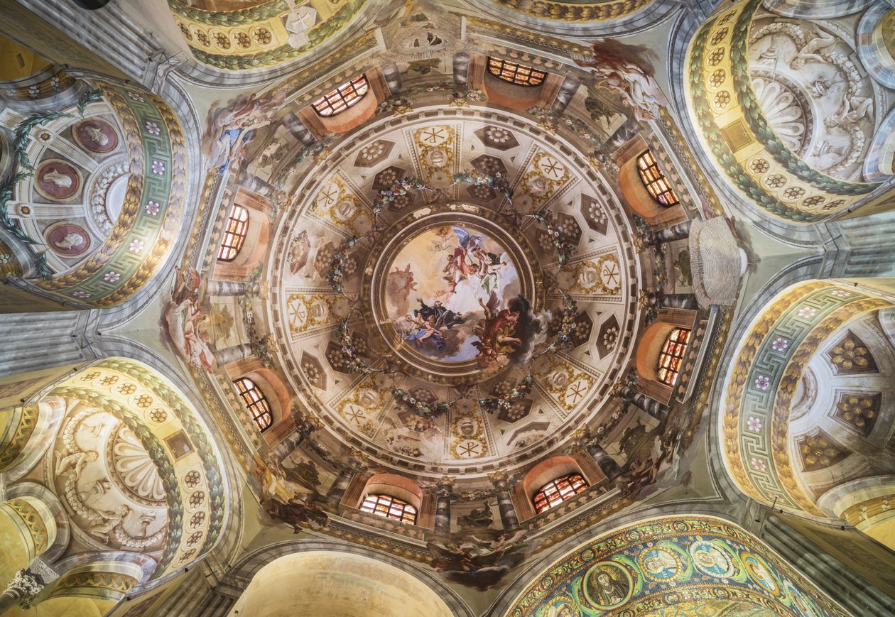 Die Kuppel in der Basilika San Vitale, Ravenna, Provinz Ravenna, Italien von Unknown