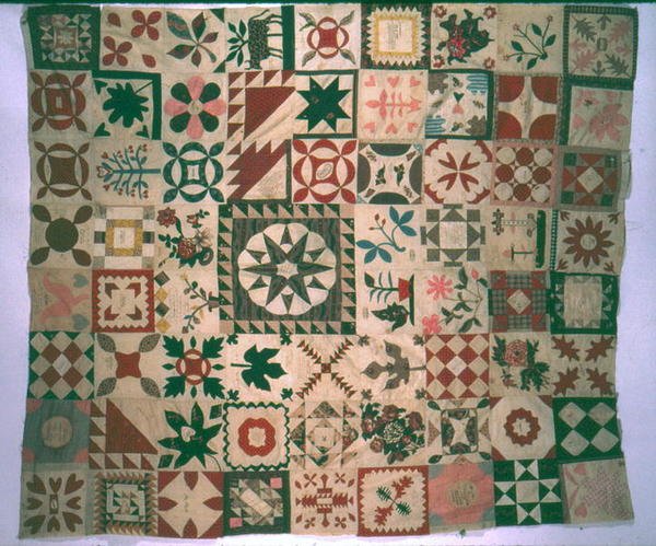 Autogramm-Album-Quiltstück, New Jersey, 1844 von American School
