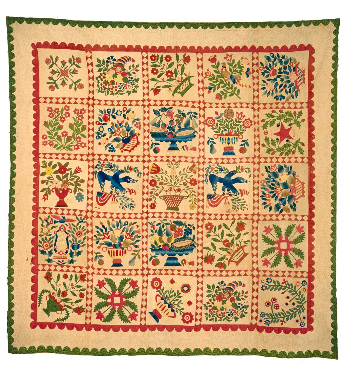 Baltimore Album Quilt, ca. 1840er von American School