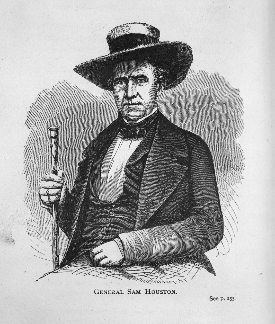 General Sam Houston, aus dem Texas History Scrapbook von American School