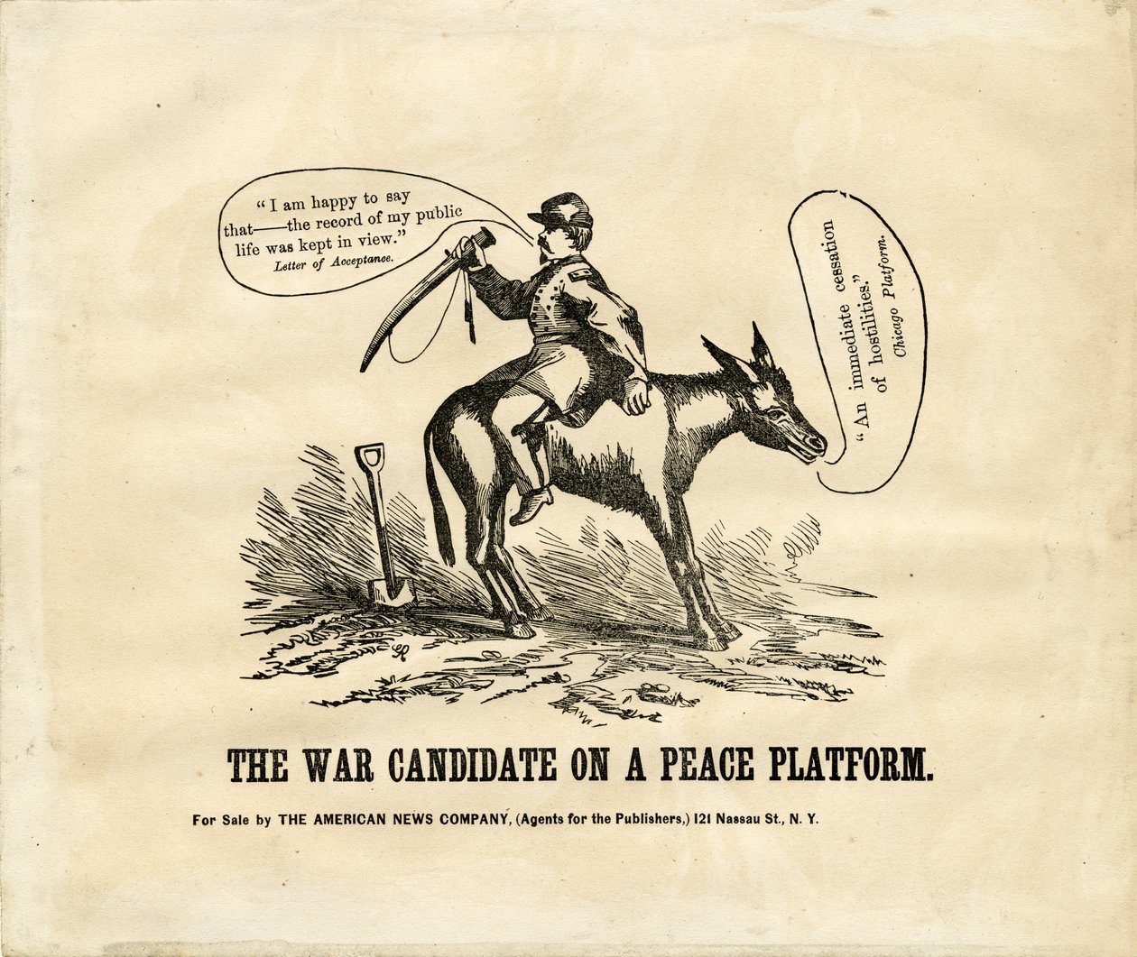 Der Kriegskandidat auf einer Friedensplattform, 1864 von American School