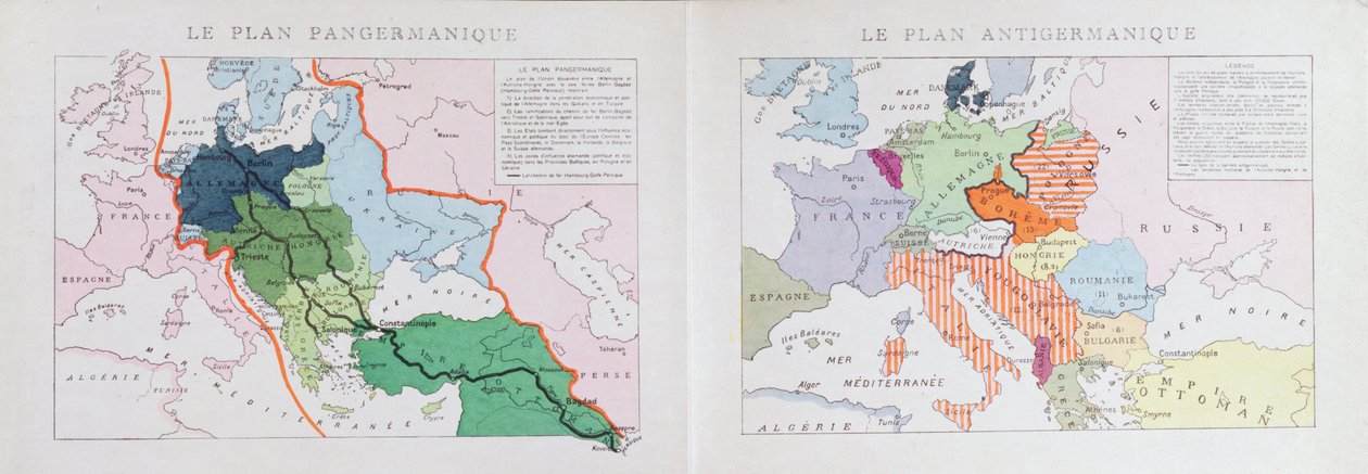 Pan-Germanische und Anti-Germanische Pläne zur Aufteilung Europas nach dem Großen Krieg von 1914, ca. 1917 von Czech School