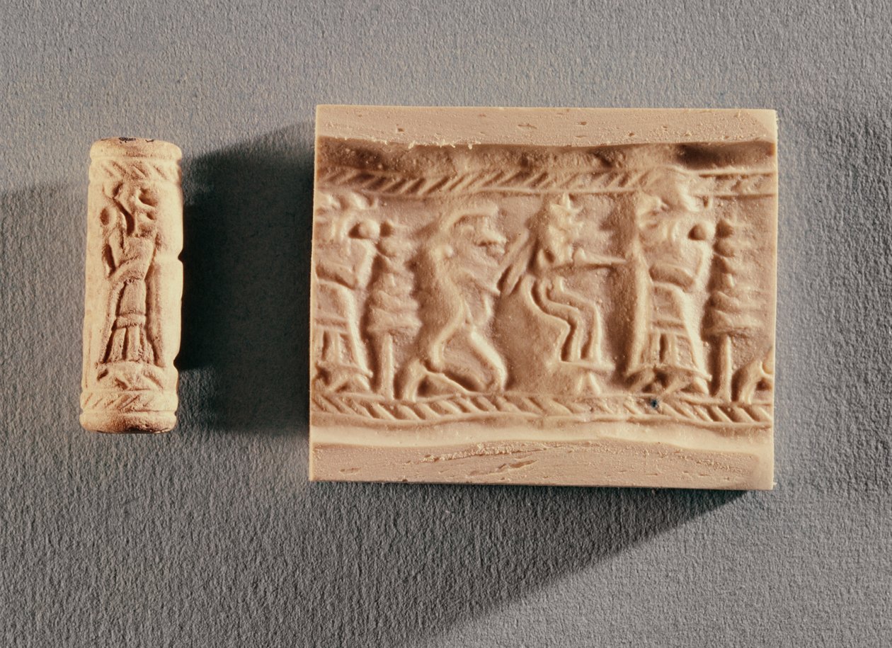Zylindersiegel eines elamitischen königlichen Wächters im Dienst eines sumerischen Königs von Elamite