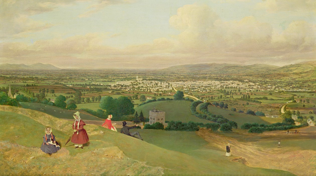 Cheltenham von Leckhampton Hill, ca. 1840 von English School