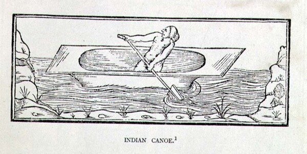 Indianisches Kanu, aus The Narrative and Critical History of America, herausgegeben von Justin Winsor, London, 1886 von English School