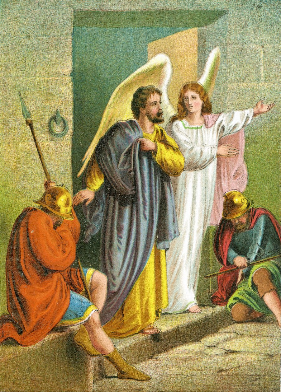 Die Befreiung des Heiligen Petrus durch einen Engel, 1870 von English School
