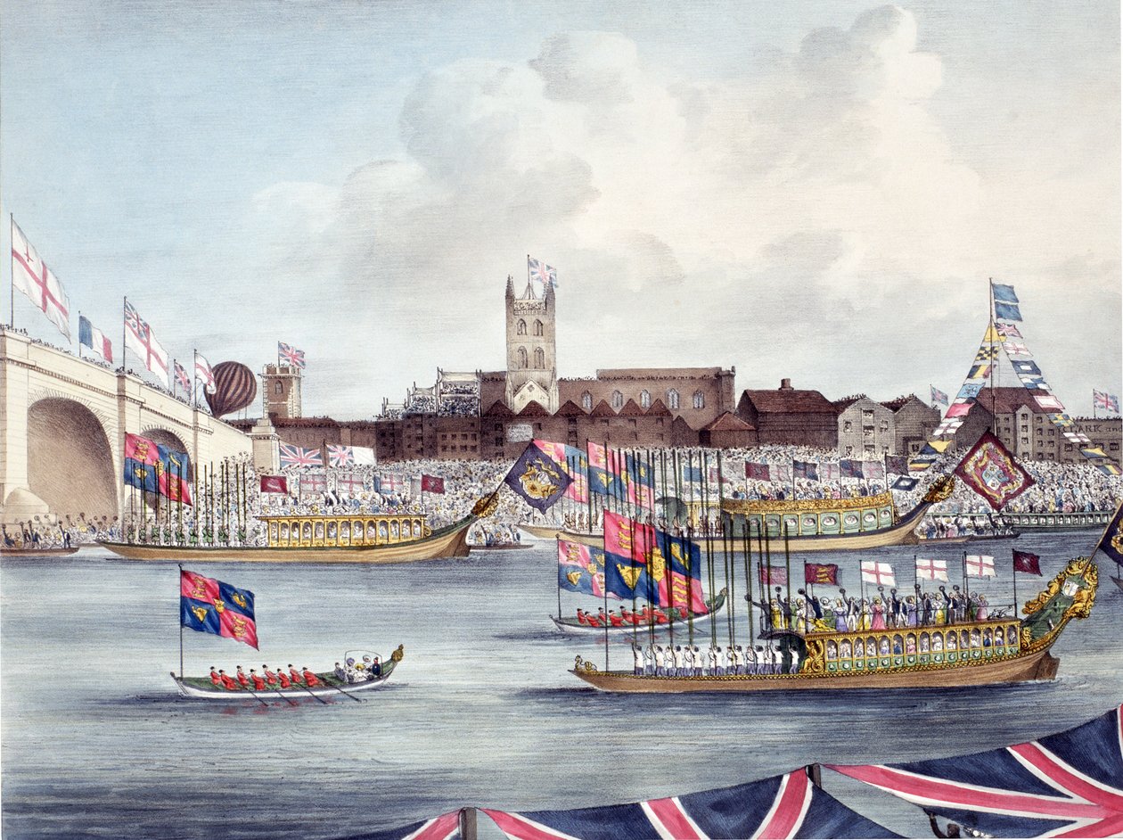 Die Eröffnung der neuen London Bridge, 1. August 1831 von English School