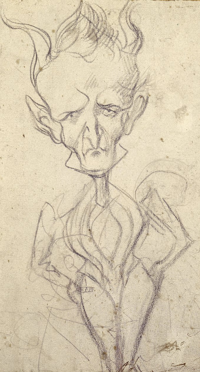 Karikatur von Hector Berlioz (1803-69) von French School