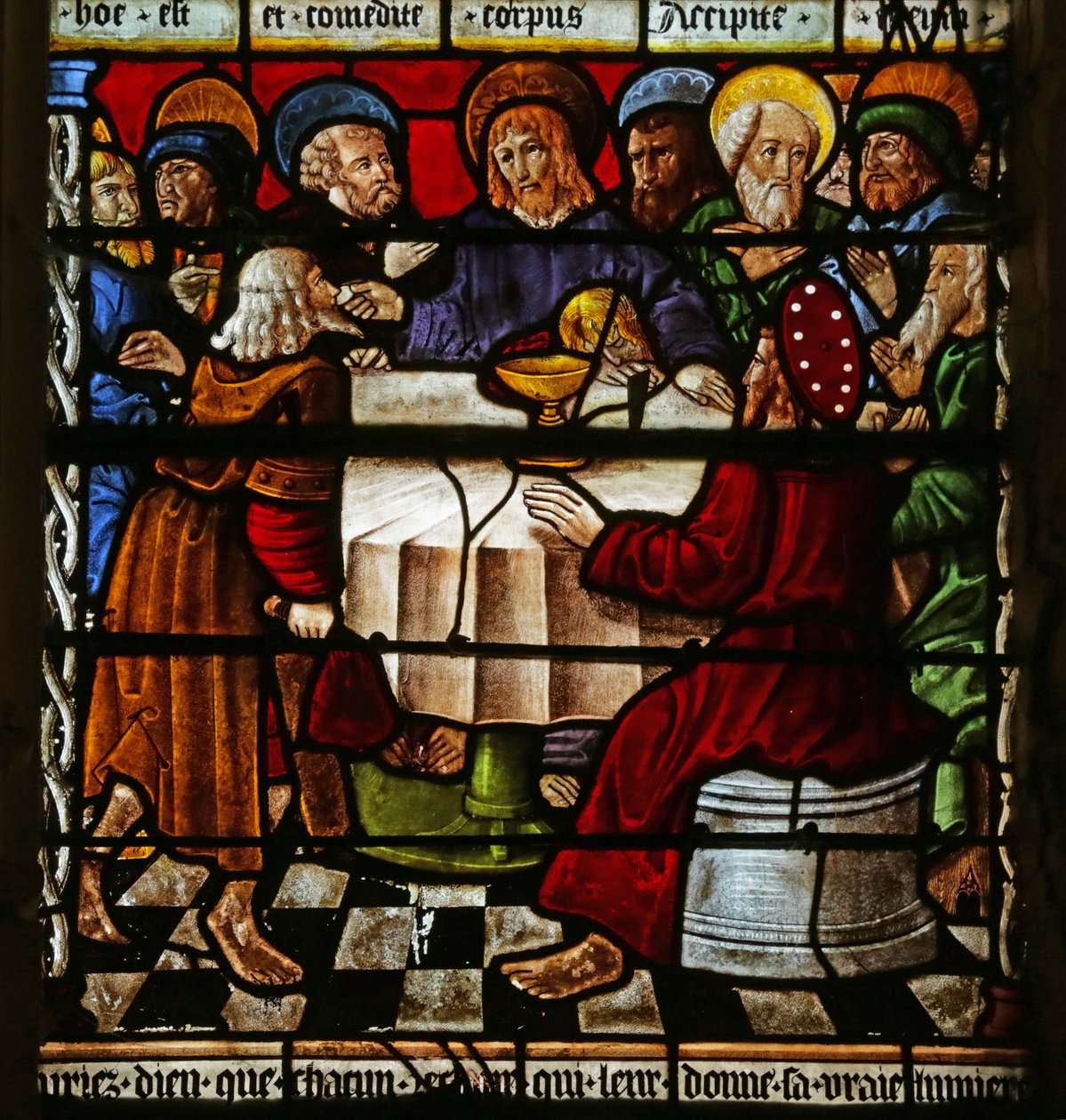 Fenster mit Darstellung des Letzten Abendmahls von French School