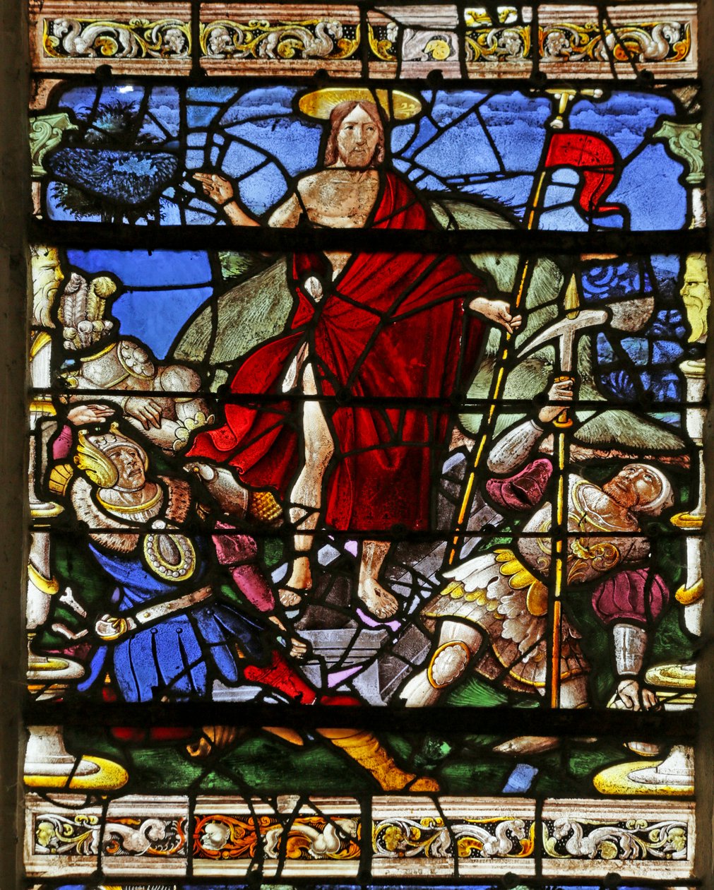 Fenster, das die Auferstehung darstellt von French School