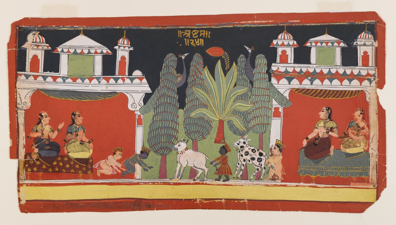 Krishna und Balarama als Kinder, ca. 1690 von Indian School