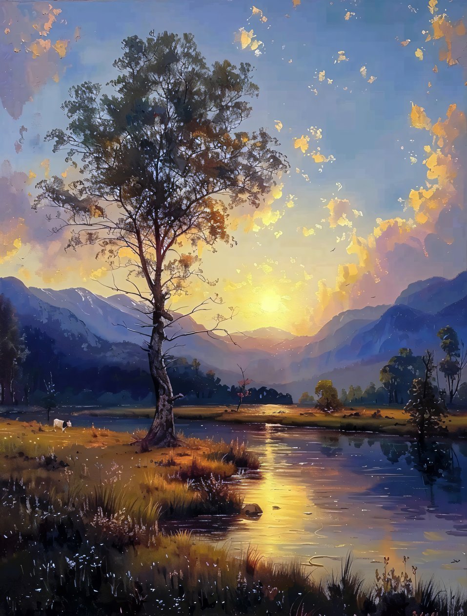 Schönheit des Sonnenuntergangs, der in die Nacht übergeht von F. Abderrahim