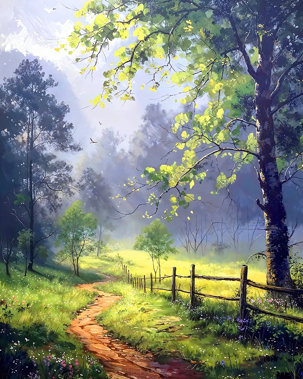 Schöne Landschaft bei Sonnenuntergang von F. Abderrahim