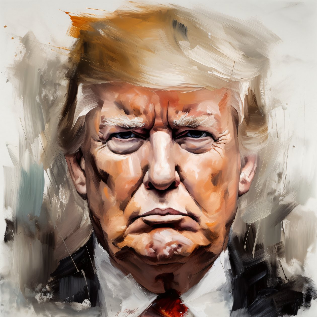 Donald trump portrait painting for sale, Gerahmte Wanddekoration von F. Abderrahim