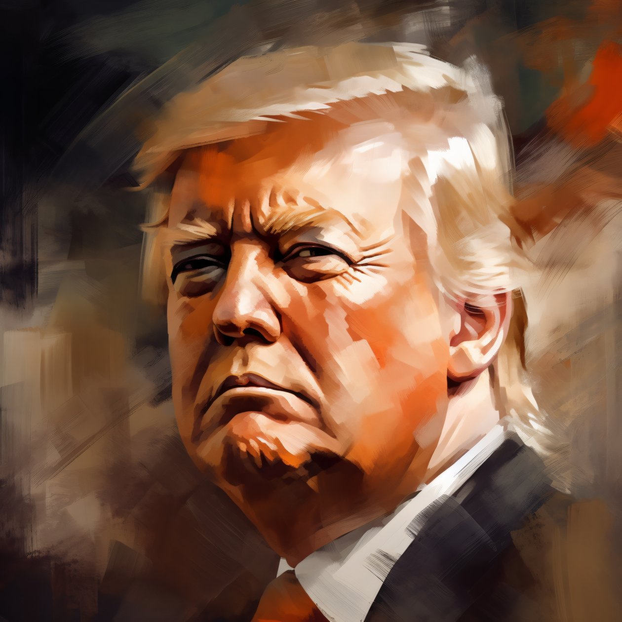 Bildende Kunst Donald Trump Porträt, Wandkunst Dekor | Druck auf Anfrage von F. Abderrahim