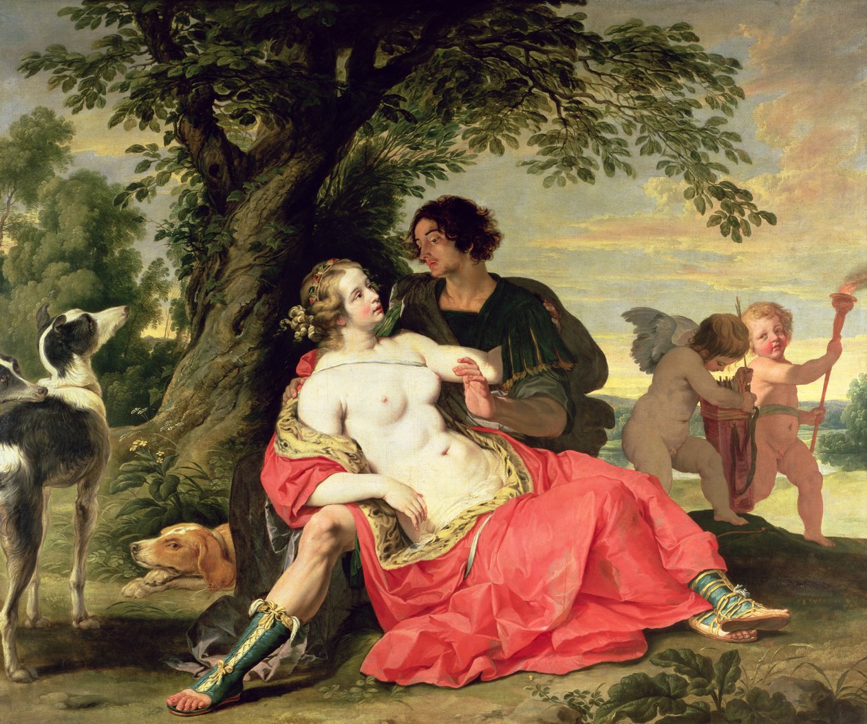 Venus und Adonis, ca. 1620 von A. and Wildens, J. Janssens