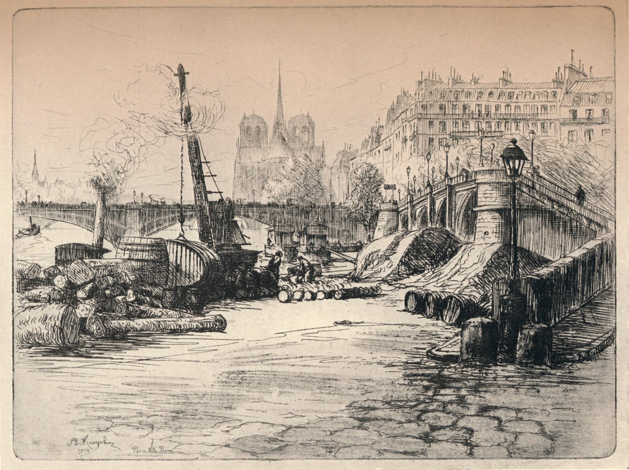 Notre-Dame und der Quai de Bethune, 1915 von AR Kempken