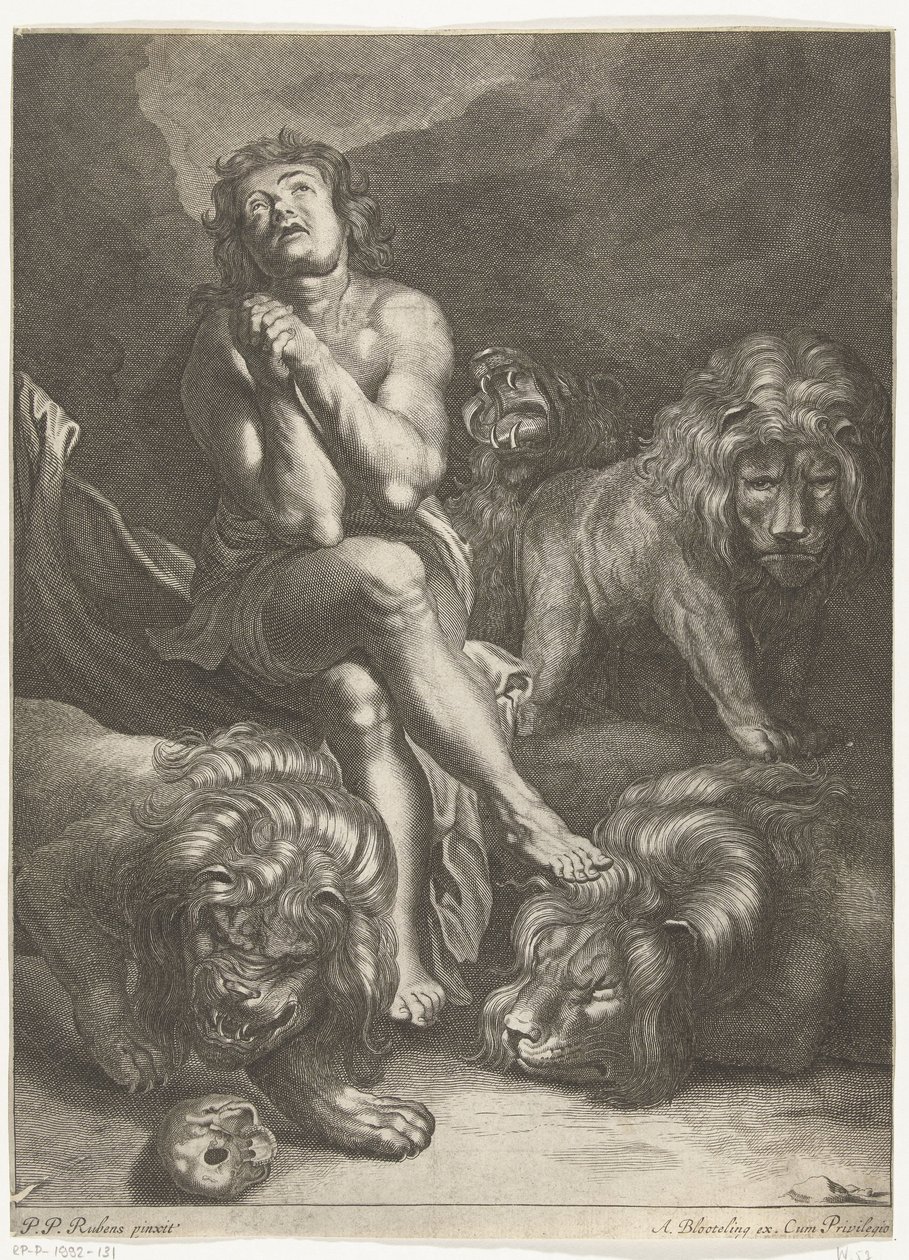 Daniel in der Löwengrube von Abraham Bloteling