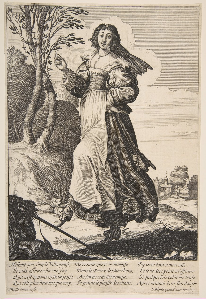 Tanzendes Dorfmädchen von Abraham Bosse