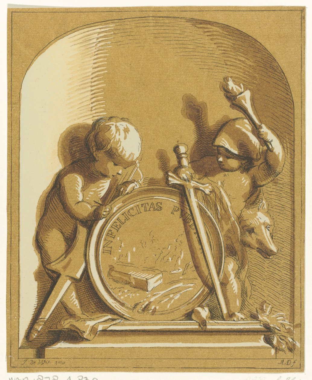 Allegorie mit zwei Putti von Abraham Delfos