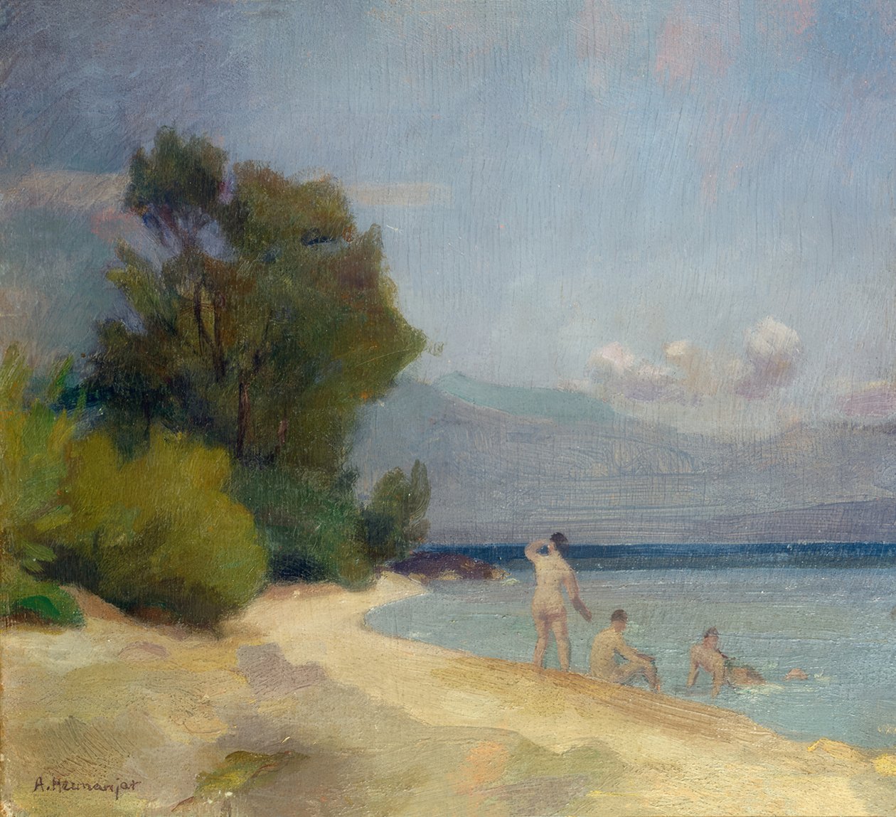 Strand in Allaman von Abraham Hermanjat