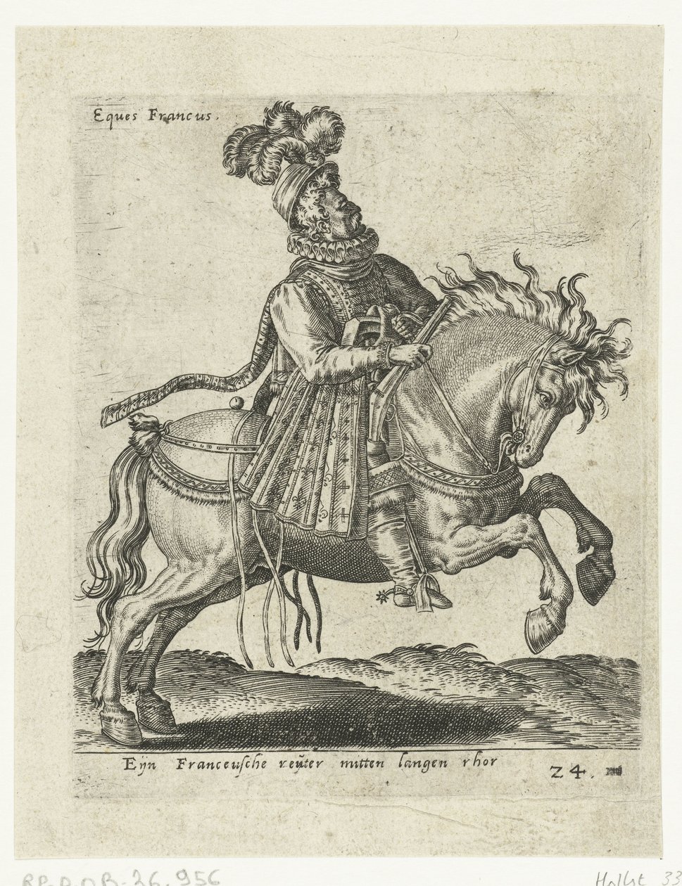 Französischer Reiter mit Pistole von Abraham de Bruyn (attributed to)