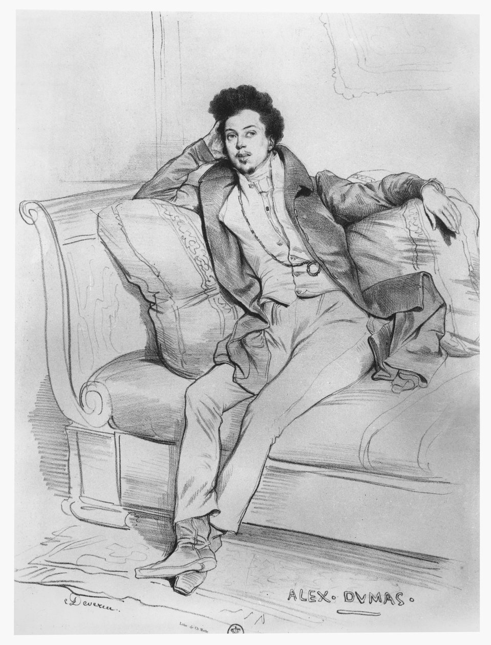 Porträt von Alexandre Dumas, Vater von Achille Devéria