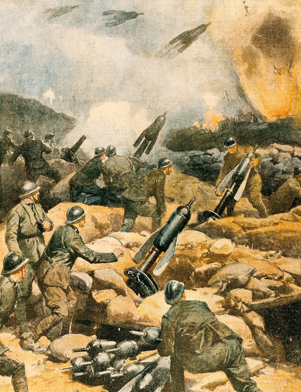 Bombardierung der Carso-Linien von Achille Beltrame