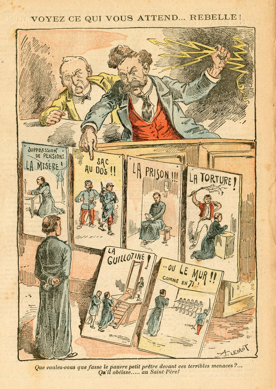 Le Pelerin, Satire in Farben von Achille Lemot