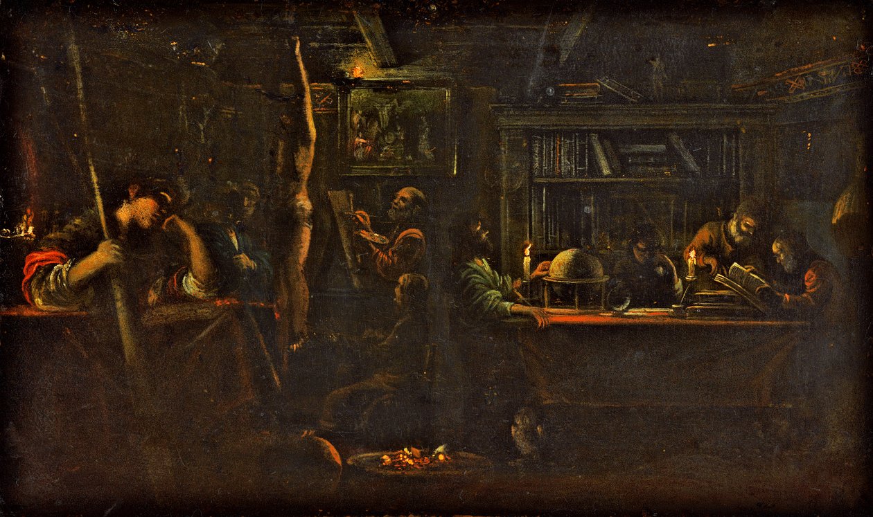 Minerva als Schirmherrin der Künste und Wissenschaften, 1600-05 von Adam Elsheimer