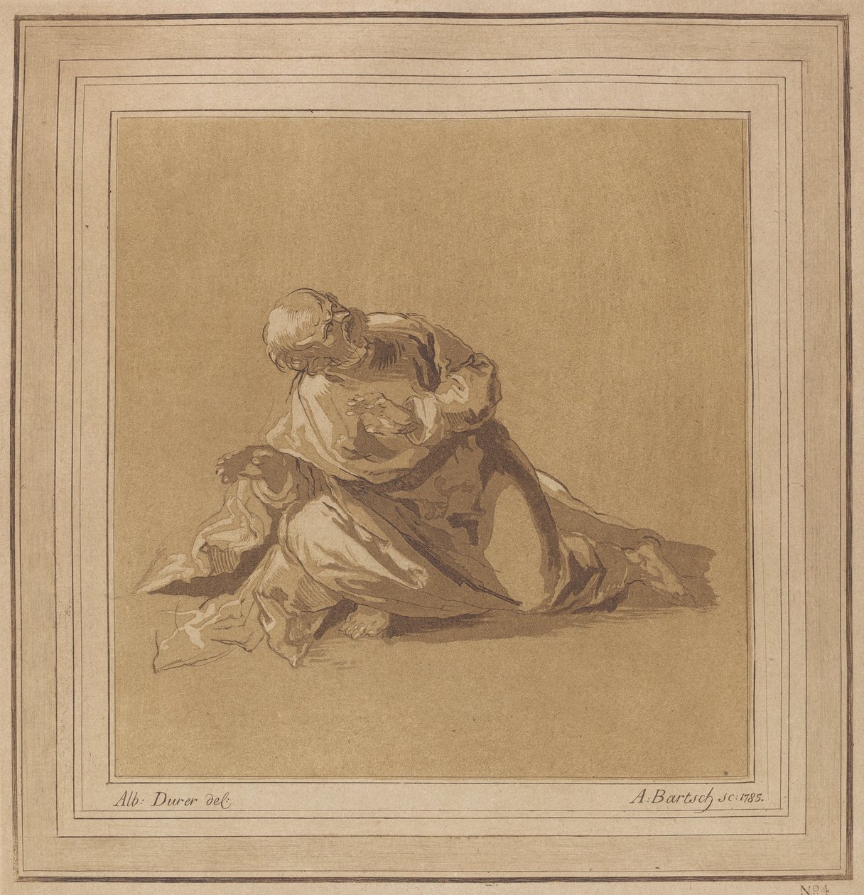 Ein kauernder Apostel Petrus, 1785 von Adam von Bartsch