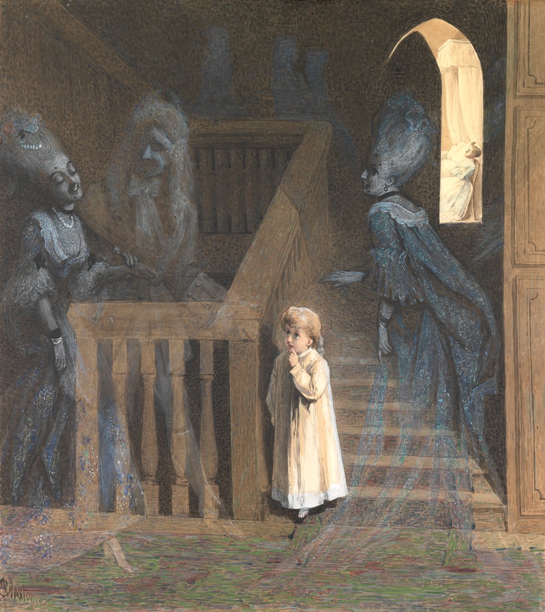 Die Party auf der Treppe von Adelaide Claxton
