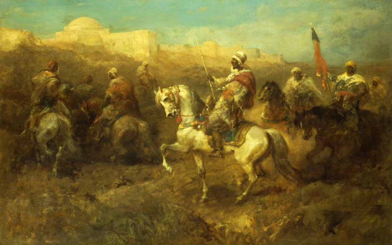 Arabische Reiter auf dem Marsch von Adolf Schreyer