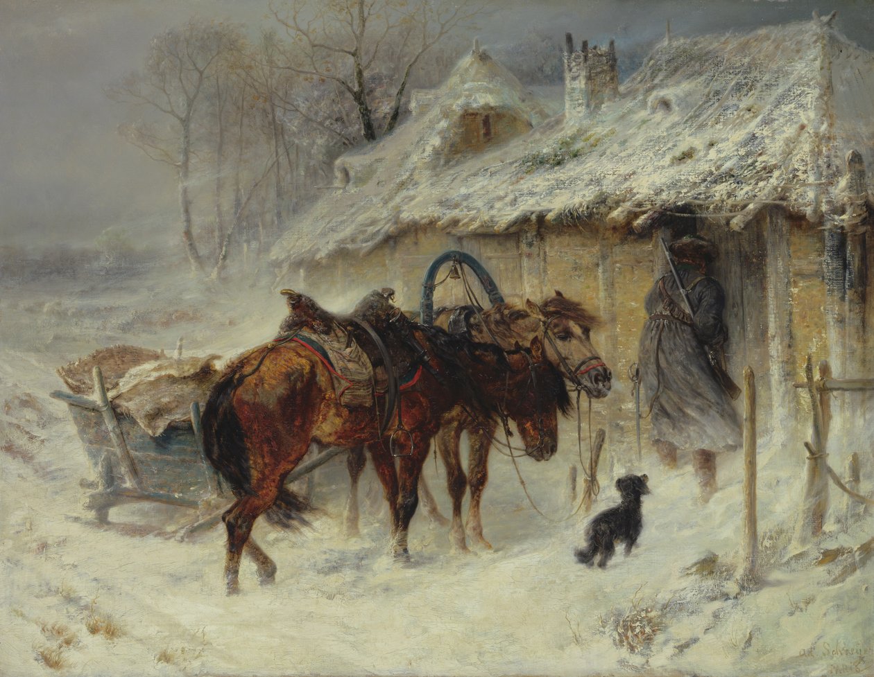 Auf der Suche nach Schmugglern, ca. 1867 von Adolf Schreyer