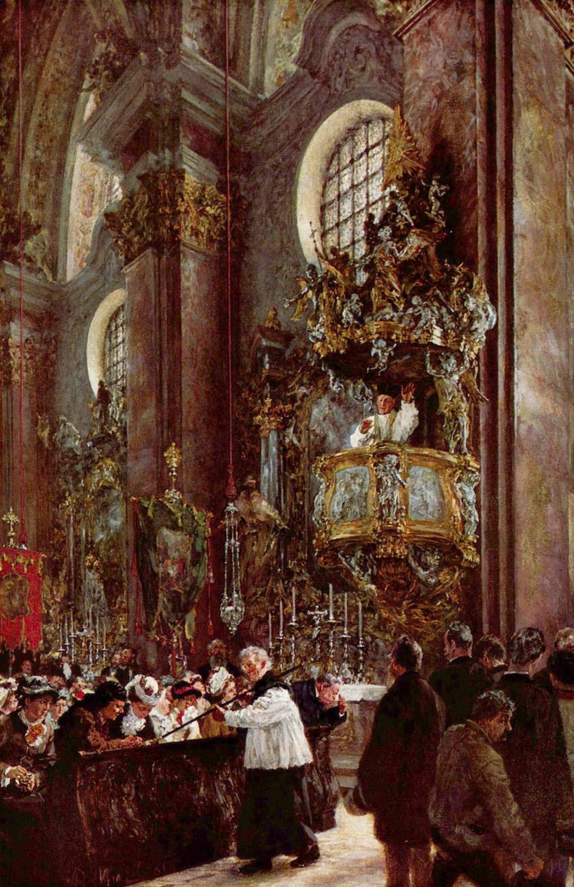 Kanzelpredigt in der Pfarrkirche zu Innsbruck von Adolph Menzel