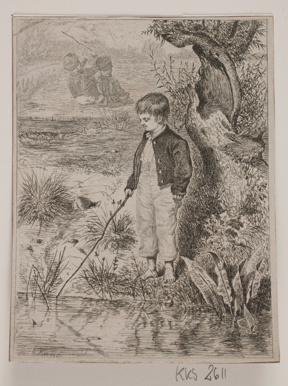 Ein fischender Junge von Johan Adolph Kittendorff