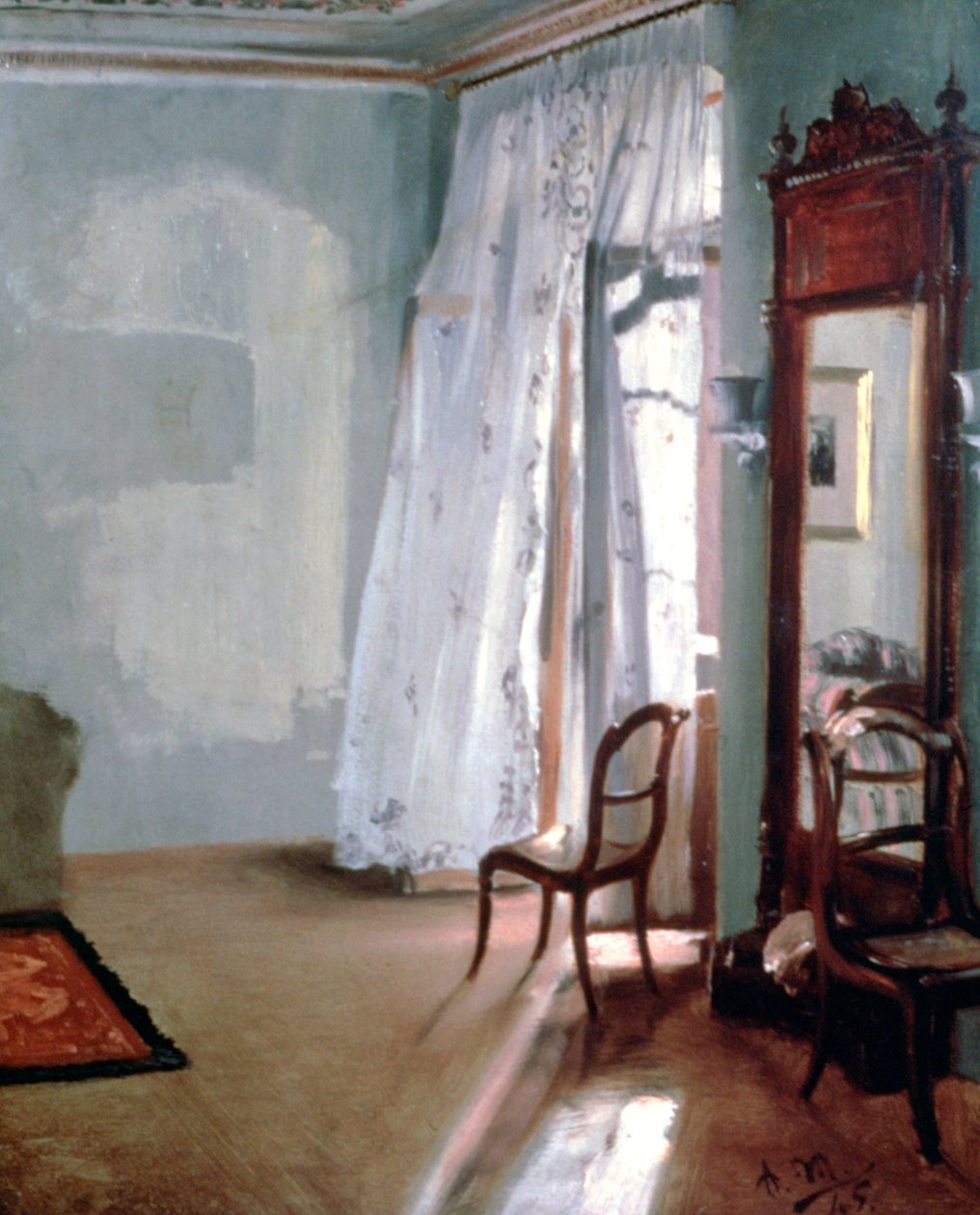 Zimmer mit Balkon, 1845 von Adolph Menzel