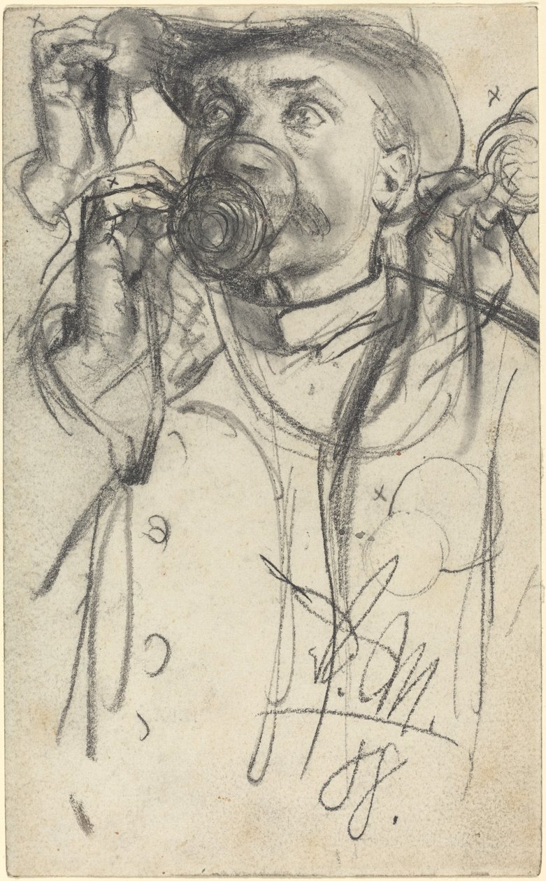 Studien eines trinkenden Mannes von Adolph Menzel