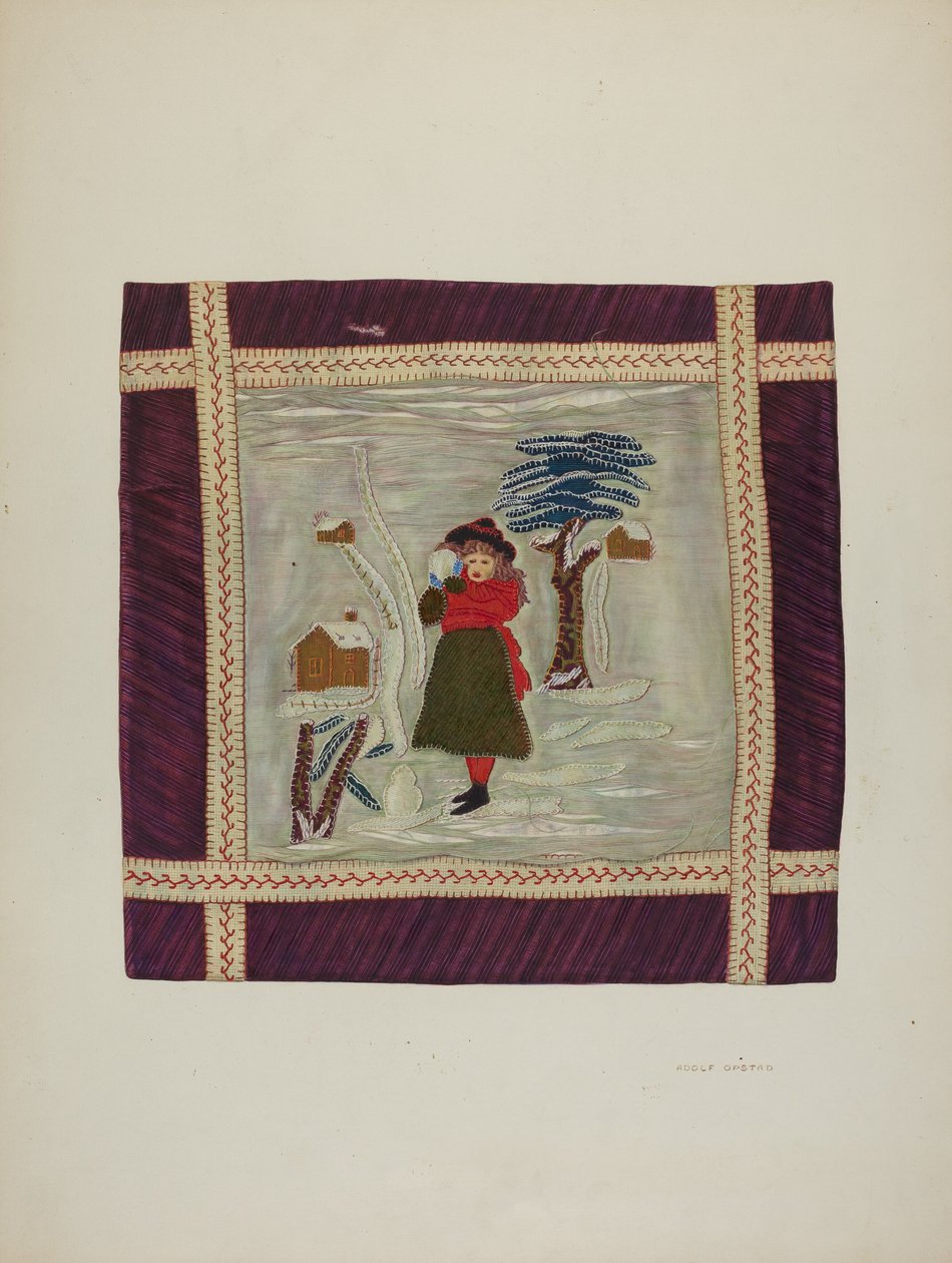 Applikations-Überwurf (Detail), 1941 von Adolph Opstad