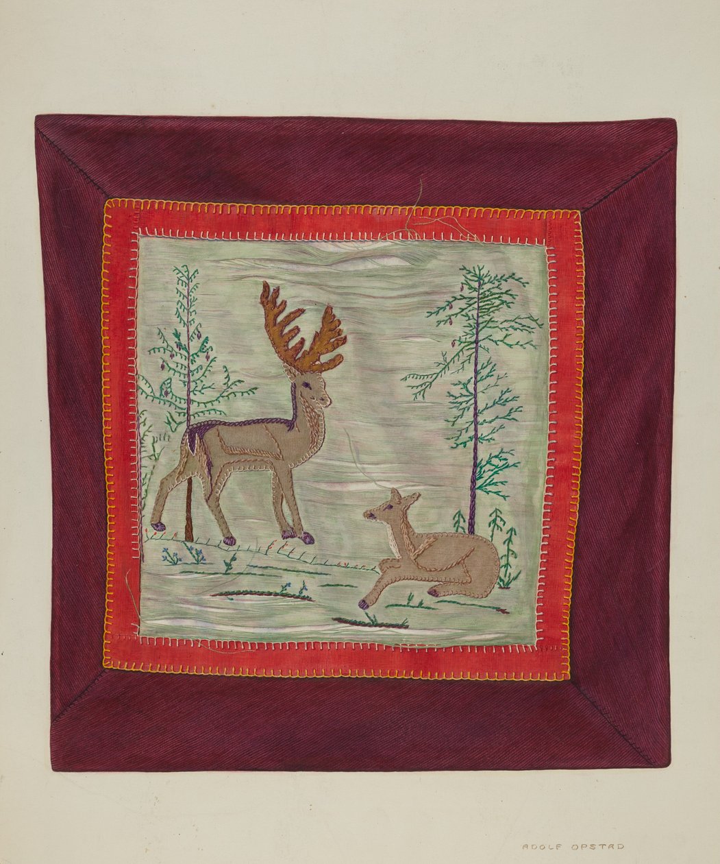 Applikations-Überwurf (Detail), ca. 1941 von Adolph Opstad