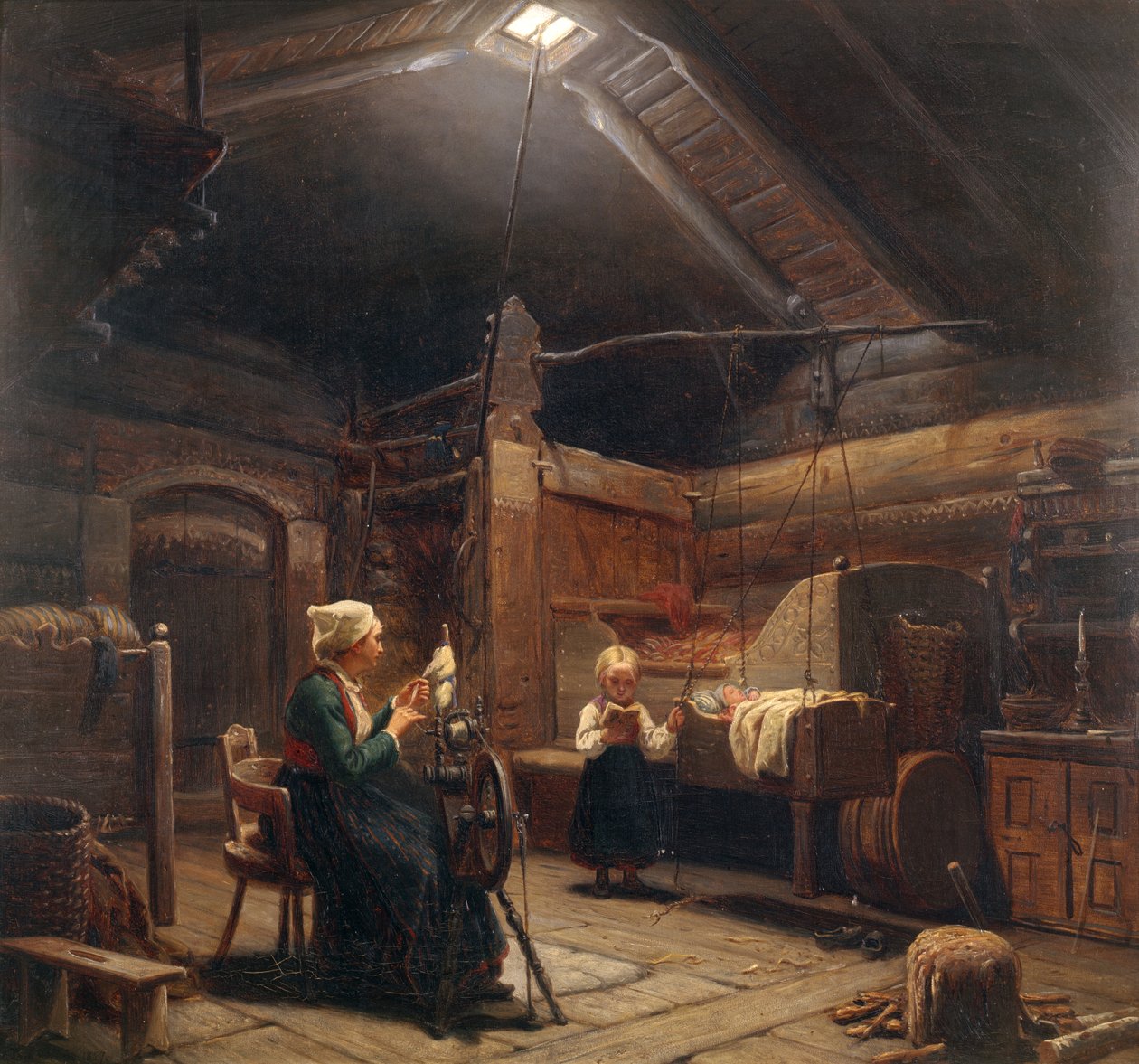 Der Spinner von Adolph Tidemand